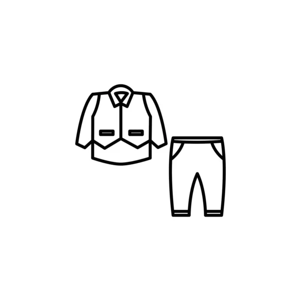 Baby clothes, family line icon on white background — ストックベクタ