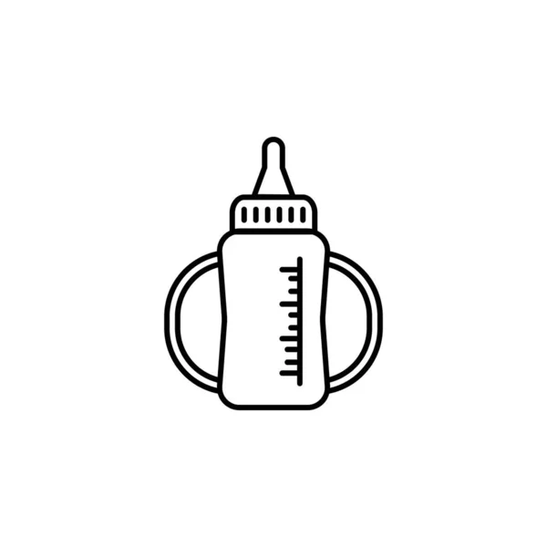 Baby bottle, family line icon on white background — Stock vektor