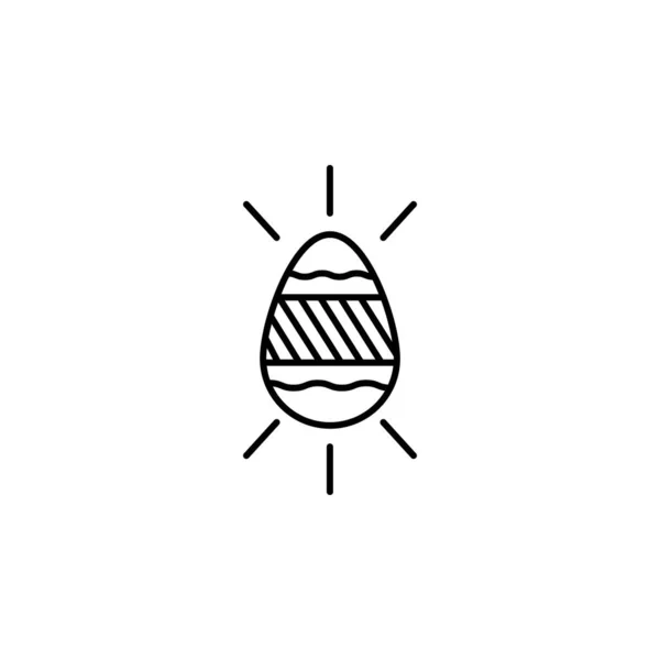 Oeuf de Pâques, icône de ligne de décoration sur fond blanc — Image vectorielle