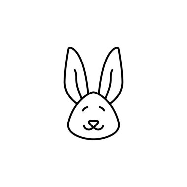 hayvan, domuz, domuz, beyaz arkaplanda Paskalya çizgisi simgesi