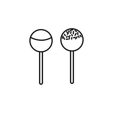 Tatlı, beyaz arkaplanda lolipop çizgisi simgesi