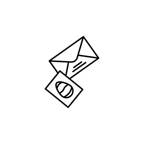 Post, Brief, Eierstrichsymbol auf weißem Hintergrund — Stockvektor