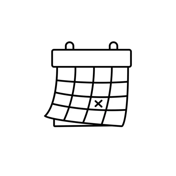 Ημερολόγιο, ημερομηνία, Πάσχα, εικονίδιο γραμμής ημέρας σε λευκό φόντο — Διανυσματικό Αρχείο