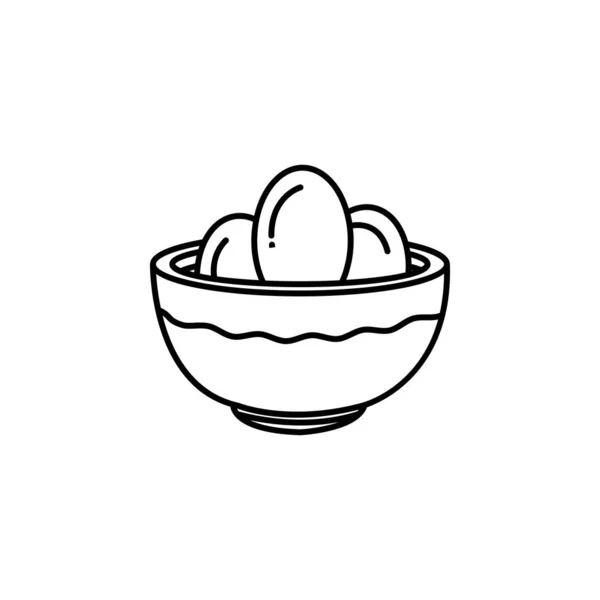 Porcja, jajka, ikona linii wielkanocnej na białym tle — Wektor stockowy