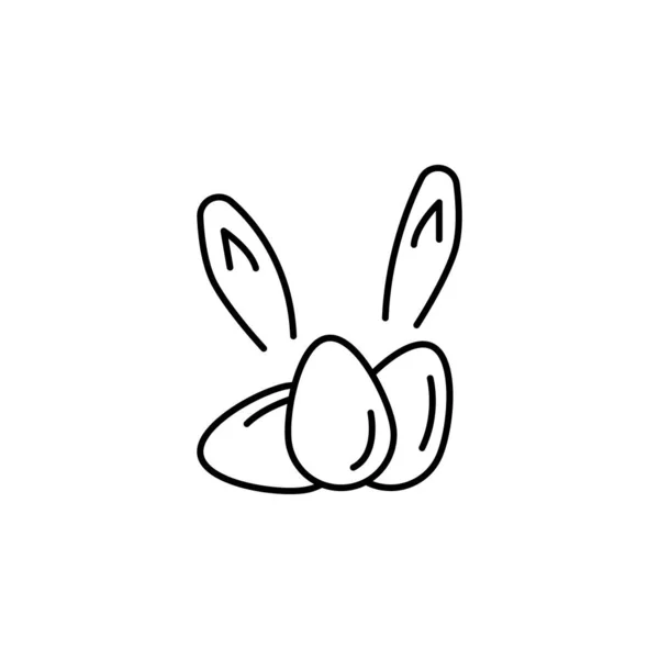 Rabbit, bunny, easter egg line icon on white background — Stock Vector