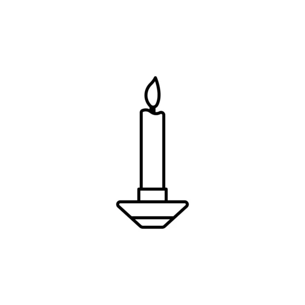 Festa di compleanno, candela, ornamentale, icona della linea di decorazione su sfondo bianco — Vettoriale Stock