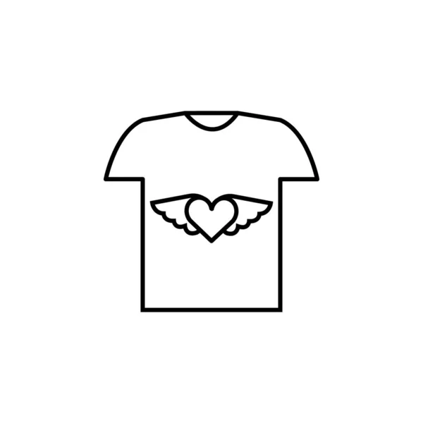 T-shirt ilustrační čára ikona na bílém pozadí — Stockový vektor