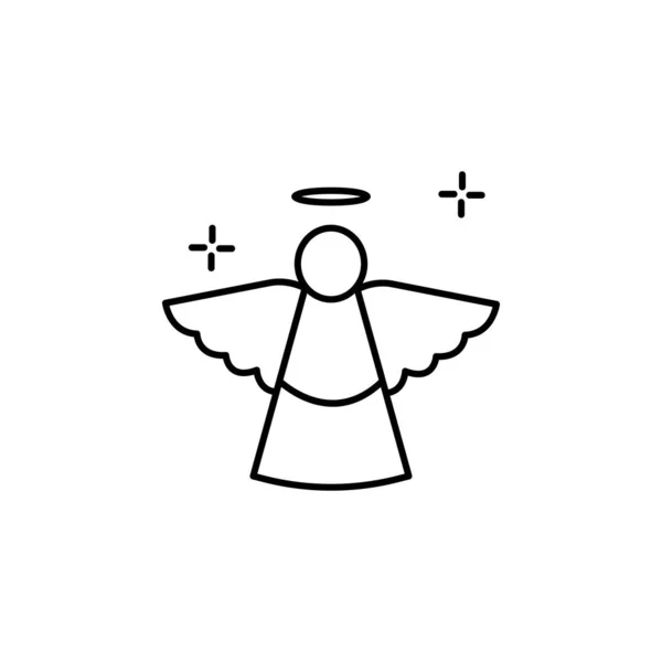 Icono de línea de ilustración ángel sobre fondo blanco — Archivo Imágenes Vectoriales