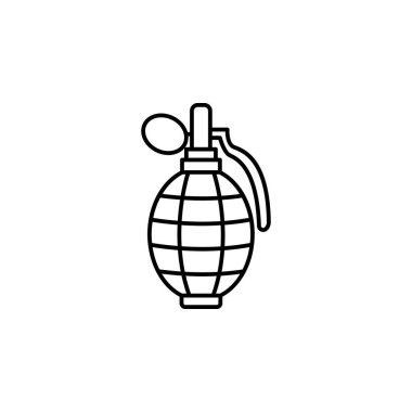 Beyaz arkaplanda el bombası çizgisi resimleme simgesi