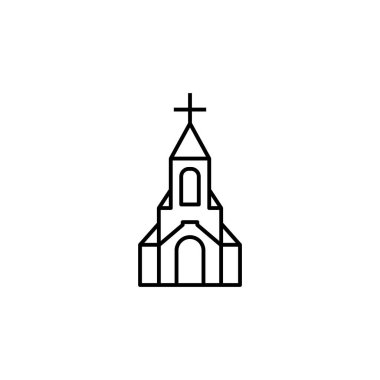 Beyaz arkaplanda kilise çizgisi resimleme simgesi