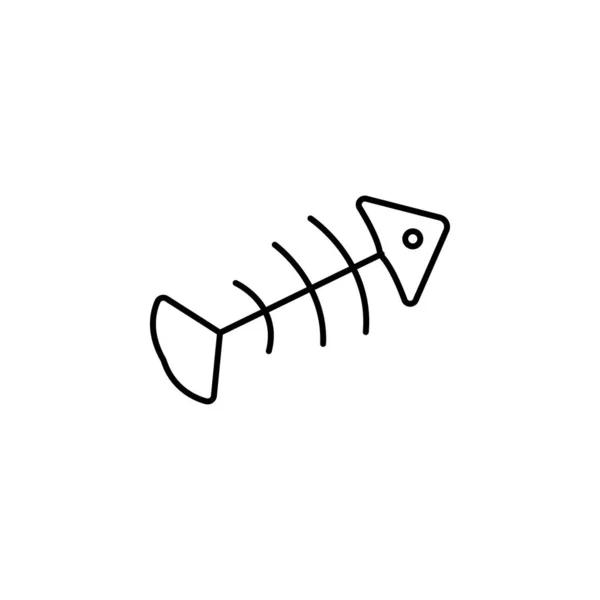 Poisson épée ligne illustration icône sur fond blanc — Image vectorielle