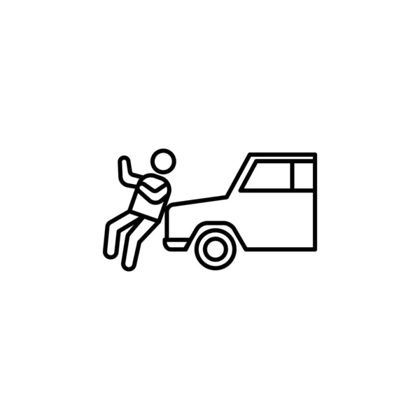 Auto Unfall Linie Illustration Symbol auf weißem Hintergrund — Stockvektor