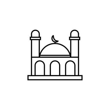 Beyaz arkaplanda cami çizgisi resimleme simgesi