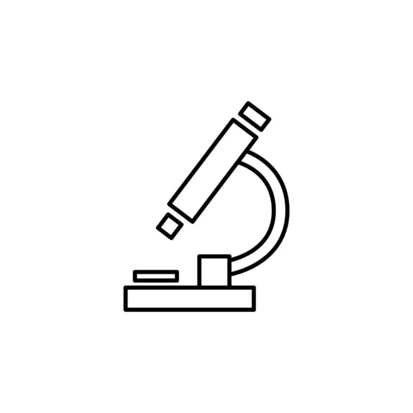 Laboratorio Microscopio Línea Investigación Icono Ilustración Sobre Fondo Blanco Elemento — Archivo Imágenes Vectoriales
