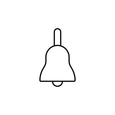 Çan, beyaz arka planda okul çizgisi resimleme simgesi. Eğitim illüstrasyon simgeleri. İşaretler, semboller ağ, logo, mobil uygulama, UI, UX için kullanılabilir