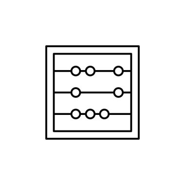 Abaküs, beyaz arkaplanda matematik çizgisi resimleme simgesi. Eğitim illüstrasyon simgeleri. İşaretler, semboller ağ, logo, mobil uygulama, UI, UX için kullanılabilir