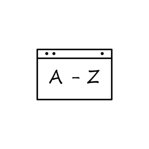 白を背景にAからZまでのアルファベット順の線画アイコンです 教育用イラストのアイコンです 記号はウェブ モバイルアプリ Uxに使用できます — ストックベクタ
