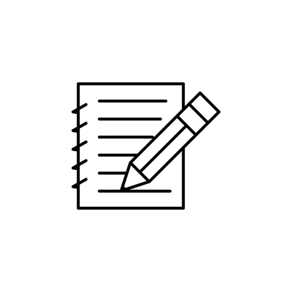 Контрольный Список Композиция Значок Рисунка Ручки Линии Белом Фоне Элемент — стоковый вектор