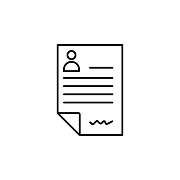 Job Resume Line Illustration Icon White Basic Элемент Иконок Образования — стоковый вектор