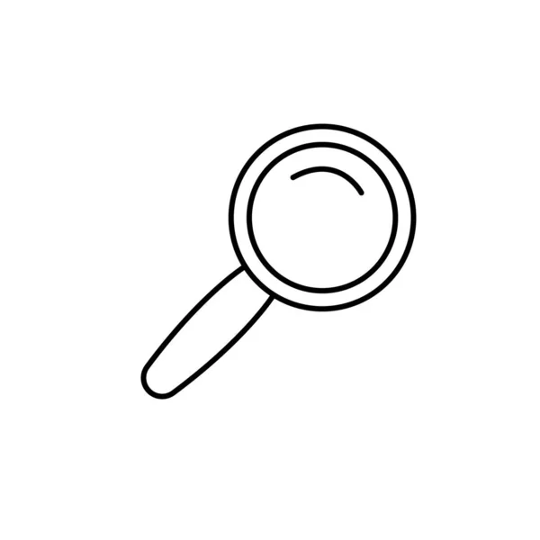 Βρείτε Αναζήτηση Ζουμ Εικονίδιο Εικονογράφηση Γραμμή Λευκό Φόντο Στοιχείο Της — Διανυσματικό Αρχείο