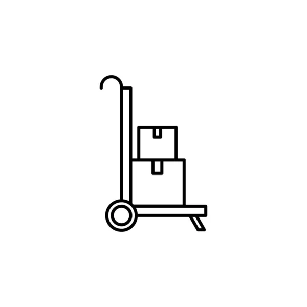 Ikona Ilustracji Wózka Białym Tle Element Ikon Ilustracji Biznesowej Znaki — Wektor stockowy