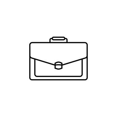 Beyaz arkaplanda evrak çantası çizgisi resimleme simgesi. İş illüstrasyon simgeleri. İşaretler, semboller ağ, logo, mobil uygulama, UI, UX için kullanılabilir