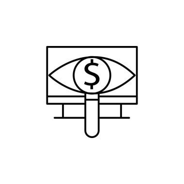 Beyaz arkaplandaki çizgi resimleme simgesini izle. İş illüstrasyon simgeleri. İşaretler, semboller ağ, logo, mobil uygulama, Ui, Ux için kullanılabilir