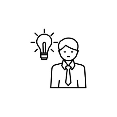 Strateji, fikir çizgisi illüstrasyon simgesi beyaz arkaplanda. İş illüstrasyon simgeleri. İşaretler, semboller ağ, logo, mobil uygulama, Ui, Ux için kullanılabilir