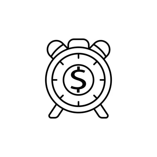 Ikona Linii Budzika Ilustracji Białym Tle Zestaw Ikon Ilustracji Biznesowych — Wektor stockowy