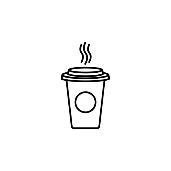 Kaffeelinie Illustration Symbol Auf Weißem Hintergrund Eine Reihe Von Symbolen — Stockvektor