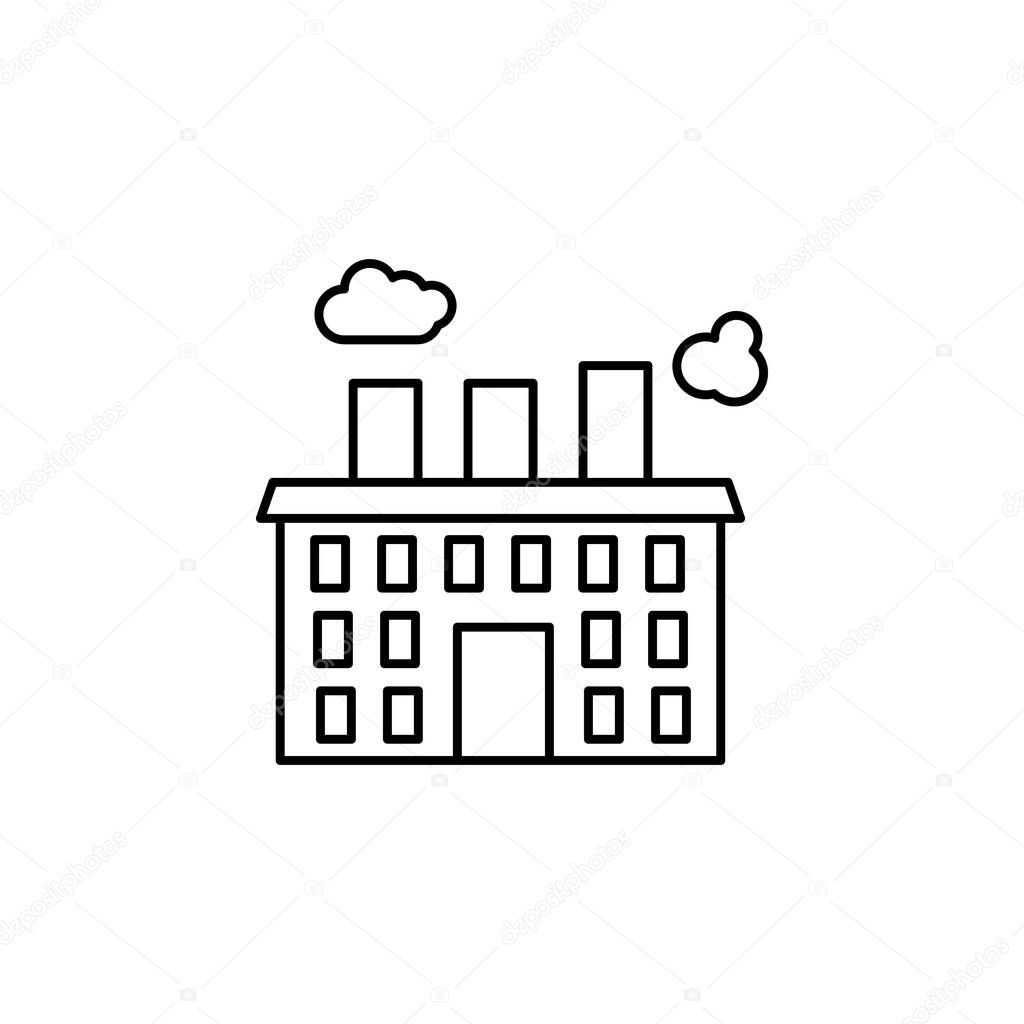 company, factory line illustration icon on white background. Set of business illustration icons. Signs, symbols can be used for web, logo, mobile app, UI, UX