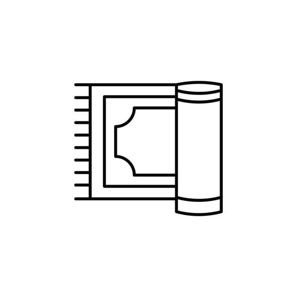 Ковер Мусульманин Иконка Мебельной Линии Белом Фоне Знаки Символы Могут — стоковый вектор