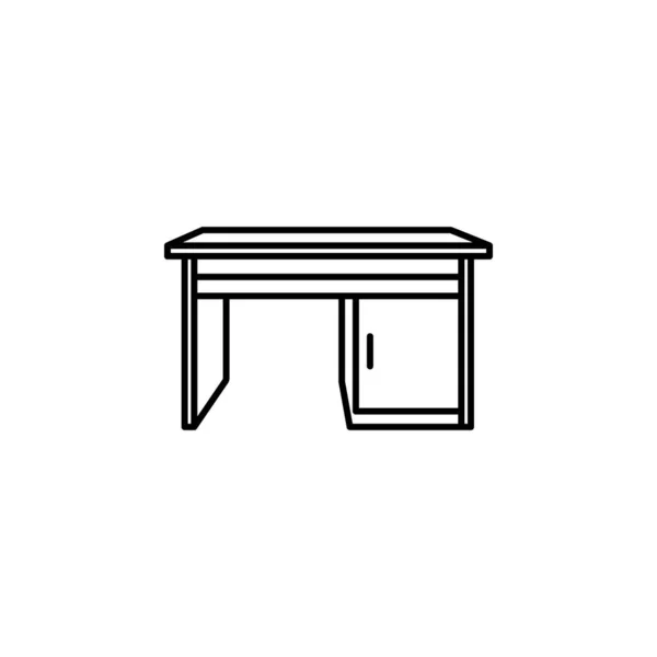 Desk Furniture Table Line Illustration Icon White Background Signs Symbols — Stock Vector