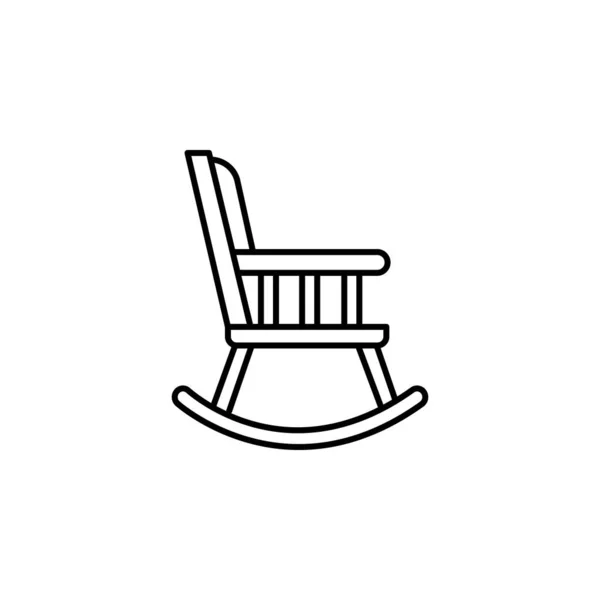 Židle Houpání Obrázek Čáry Sedadla Ikona Bílém Pozadí Značky Symboly — Stockový vektor