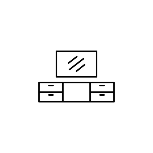 电视线图标白色背景 标志和符号可用于Web Logo Mobile App — 图库矢量图片