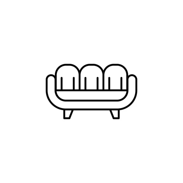Poltrona Cadeira Ícone Ilustração Linha Almofada Fundo Branco Sinais Símbolos —  Vetores de Stock