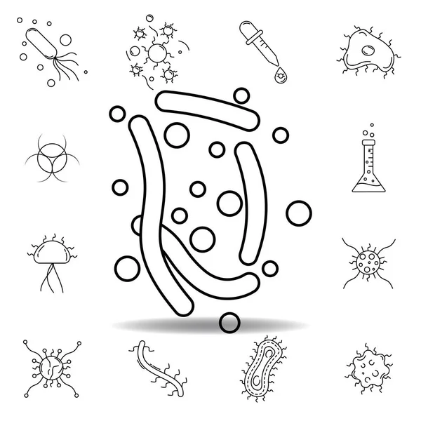 Icono Línea Microorganismos Elemento Los Iconos Ilustración Del Virus Bacteria — Archivo Imágenes Vectoriales