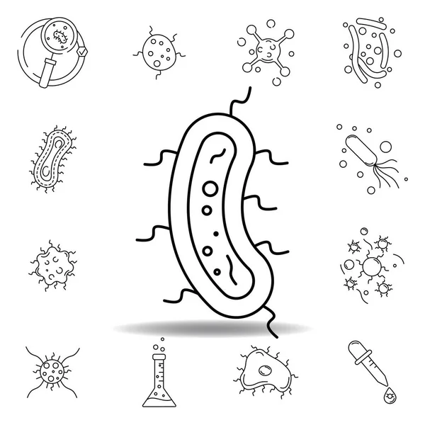 Bacteria Virus Línea Icono Elemento Los Iconos Ilustración Del Virus — Archivo Imágenes Vectoriales