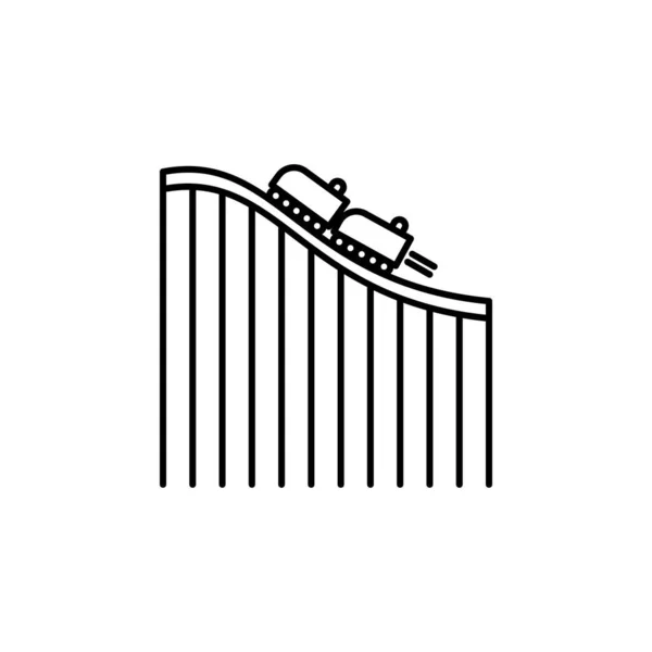 Roller Coaster Γραμμή Εικονίδιο Λευκό Φόντο Σημάδια Και Σύμβολα Μπορούν — Διανυσματικό Αρχείο