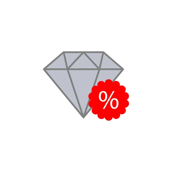Diamantlijn Illustratie Icoon Witte Achtergrond Tekens Symbolen Kunnen Worden Gebruikt — Stockvector