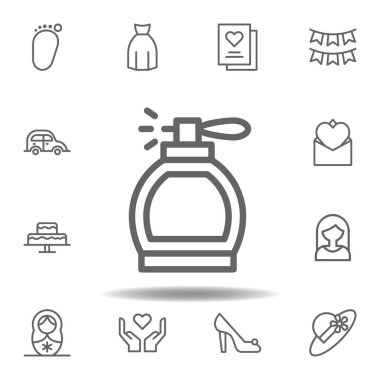 Anneler Günü parfüm ikonu. Anneler Günü resimleme ikonu. İşaretler ve semboller gri arka planda ağ, logo, mobil uygulama, UI, UX için kullanılabilir