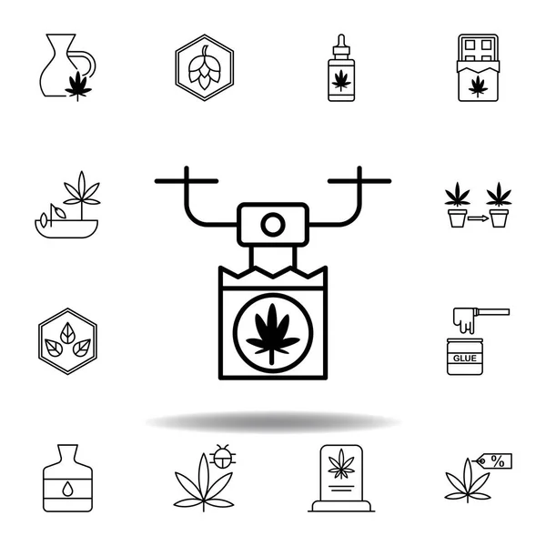 Κηφήνας Εικόνα Περίγραμμα Μαριχουάνας Σετ Μπορεί Χρησιμοποιηθεί Για Web Logo — Διανυσματικό Αρχείο