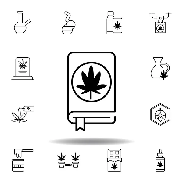 Βιβλίο Περίγραμμα Μαριχουάνας Σετ Μπορεί Χρησιμοποιηθεί Για Web Logo Mobile — Διανυσματικό Αρχείο