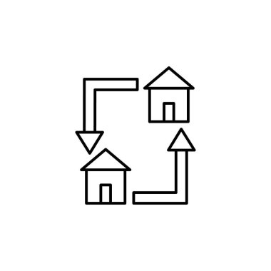 Beyaz arkaplanda değişim çizgisi resimleme simgesi. İşaretler ve semboller ağ, logo, mobil uygulama, UI, UX için kullanılabilir