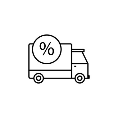 Beyaz arkaplanda nakliye hattı resimleme simgesi. İşaretler ve semboller ağ, logo, mobil uygulama, UI, UX için kullanılabilir