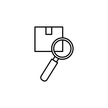 Beyaz arkaplanda teftiş çizgisi resimleme simgesi. İşaretler ve semboller ağ, logo, mobil uygulama, UI, UX için kullanılabilir