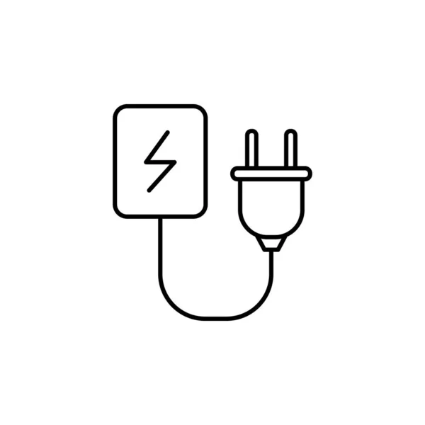 Línea Eléctrica Icono Ilustración Sobre Fondo Blanco Los Signos Símbolos — Vector de stock