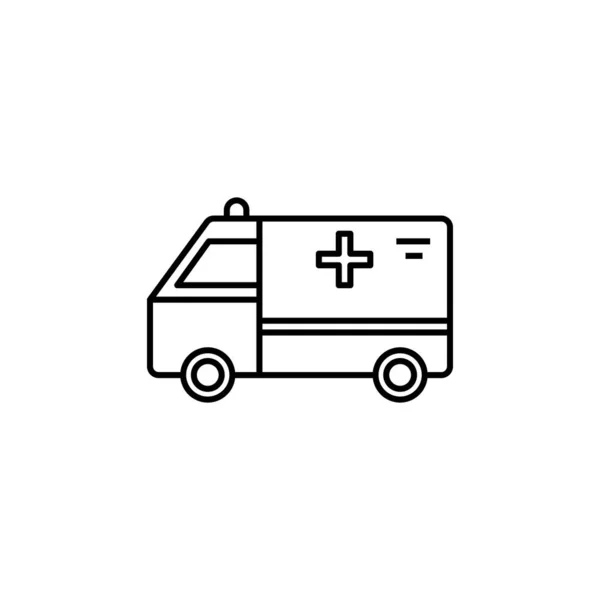 Beyaz Arkaplanda Ambulans Hattı Resimleme Simgesi Şaretler Semboller Logo Mobil — Stok Vektör