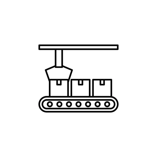 工厂机器线条插图图标白色背景 标志和符号可用于Web Logo Mobile App — 图库矢量图片