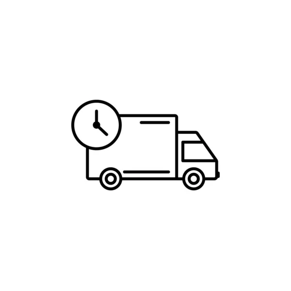 Levering Truck Lijn Illustratie Pictogram Witte Achtergrond Tekens Symbolen Kunnen — Stockvector